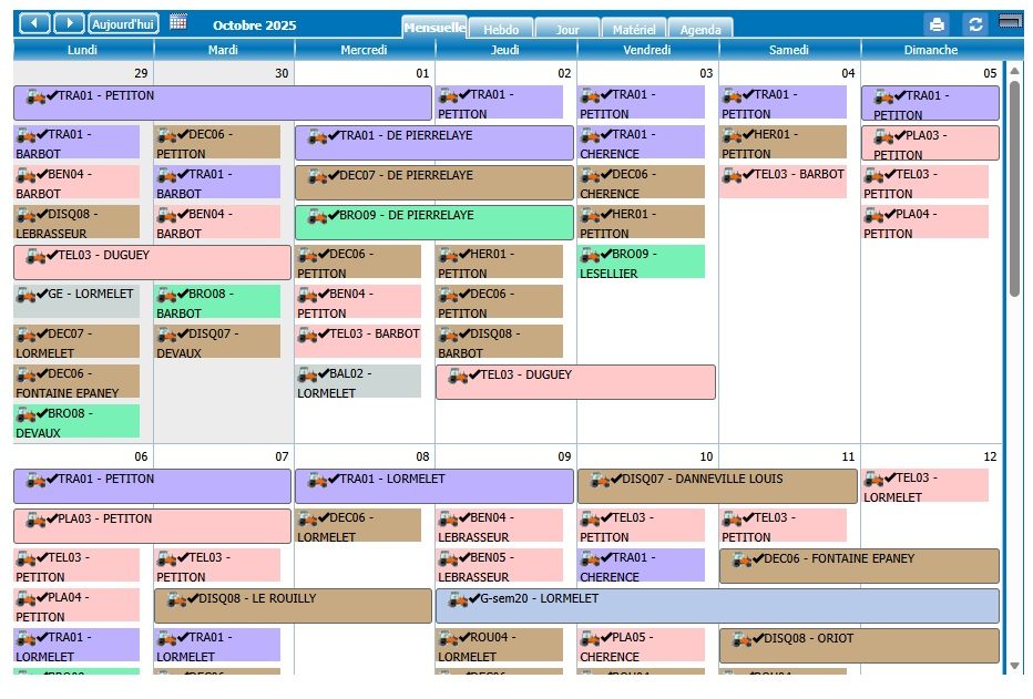 Capture d'écran my cuma planning